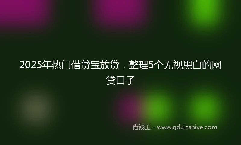 2025年热门借贷宝放贷，整理5个无视黑白的网贷口子
