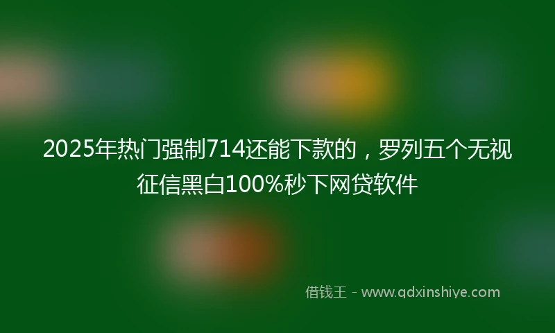 2025年热门强制714还能下款的，罗列五个无视征信黑白100%秒下网贷软件