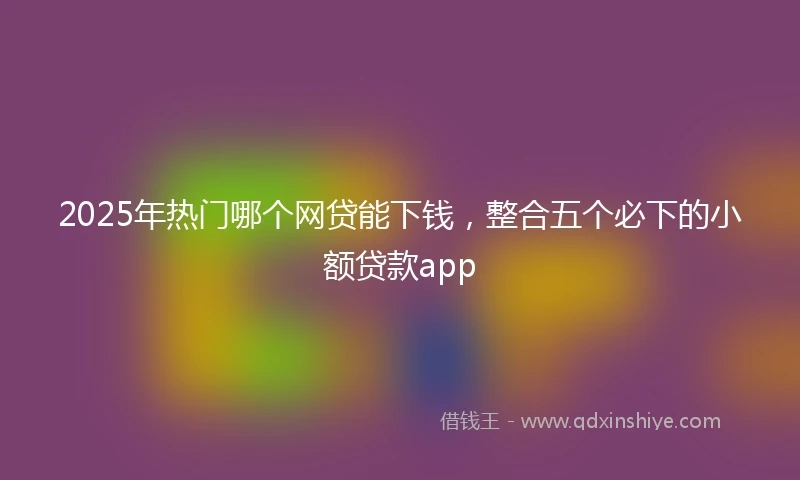2025年热门哪个网贷能下钱,整合五个必下的小额贷款app