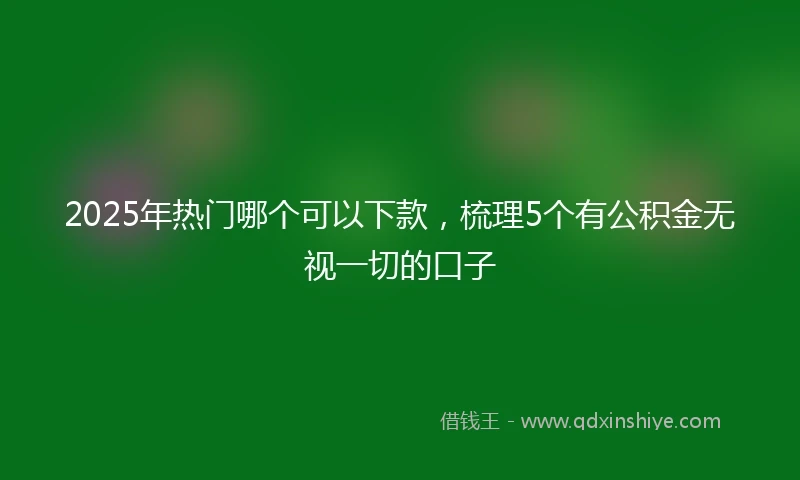 2025年热门哪个可以下款，梳理5个有公积金无视一切的口子