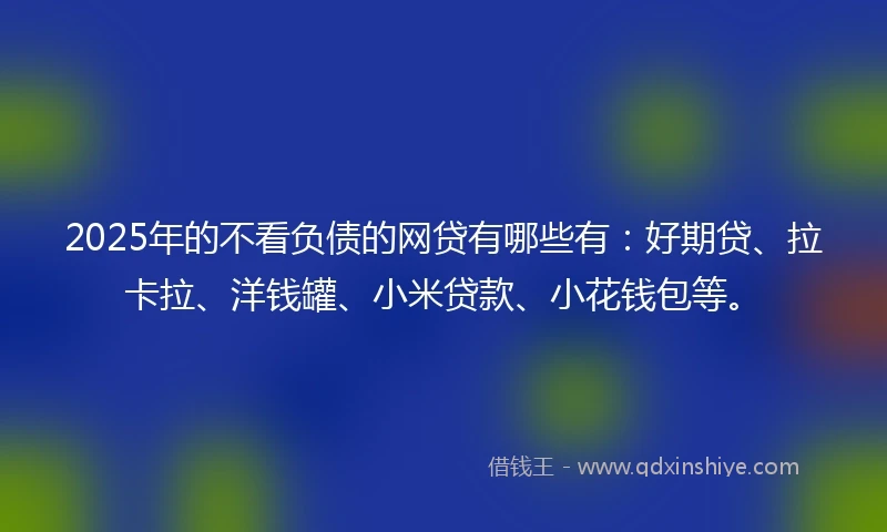 2025年的不看负债的网贷有哪些有：好期贷、拉卡拉、洋钱罐、小米贷款、小花钱包等。