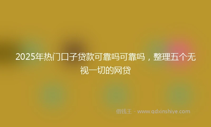 2025年热门口子贷款可靠吗可靠吗，整理五个无视一切的网贷