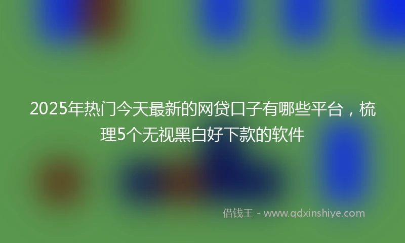 2025年热门今天最新的网贷口子有哪些平台，梳理5个无视黑白好下款的软件