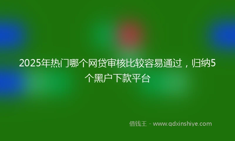 2025年热门哪个网贷审核比较容易通过，归纳5个黑户下款平台