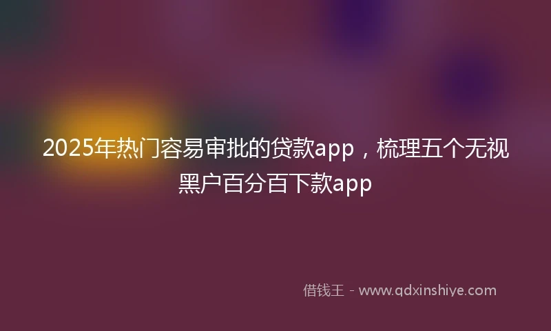 2025年热门容易审批的贷款app，梳理五个无视黑户百分百下款app