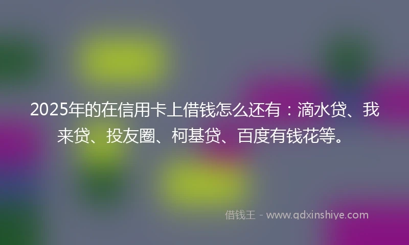 2025年的在信用卡上借钱怎么还有：滴水贷、我来贷、投友圈、柯基贷、百度有钱花等。