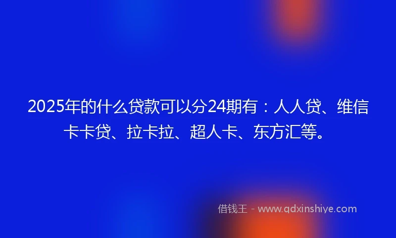 2025年的什么贷款可以分24期有：人人贷、维信卡卡贷、拉卡拉、超人卡、东方汇等。