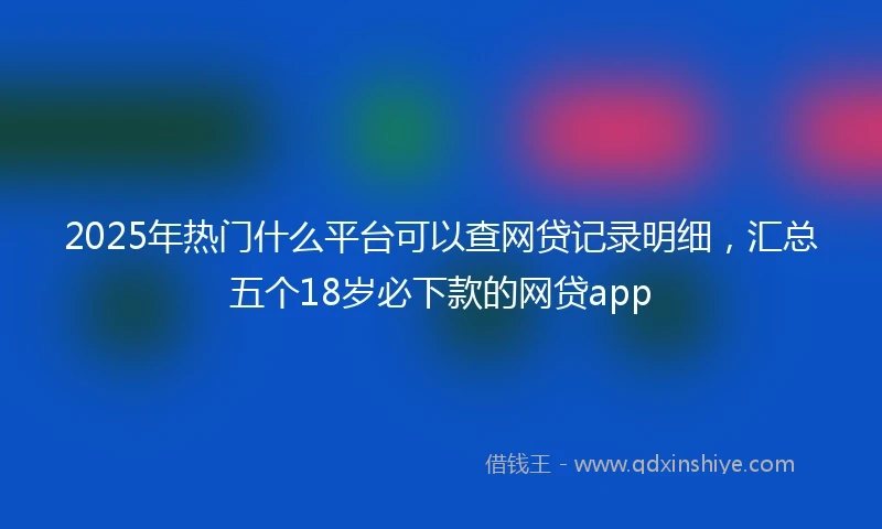 2025年热门什么平台可以查网贷记录明细，汇总五个18岁必下款的网贷app