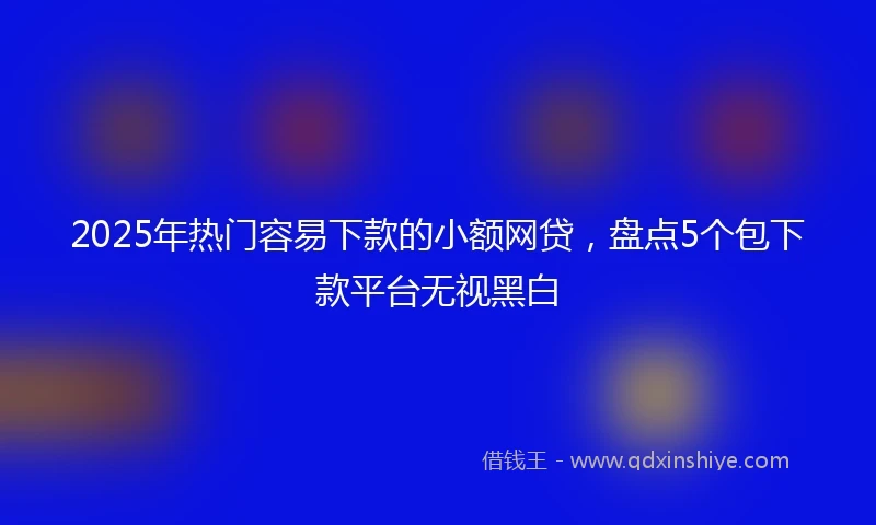 2025年热门容易下款的小额网贷，盘点5个包下款平台无视黑白