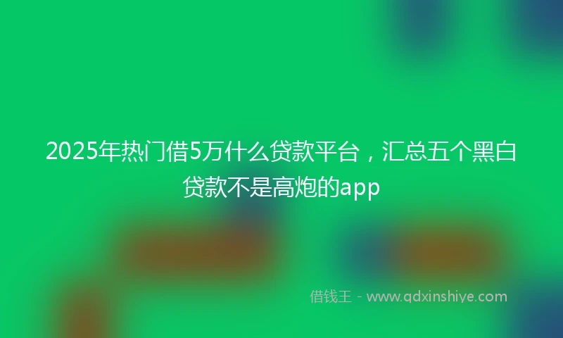 2025年热门借5万什么贷款平台，汇总五个黑白贷款不是高炮的app