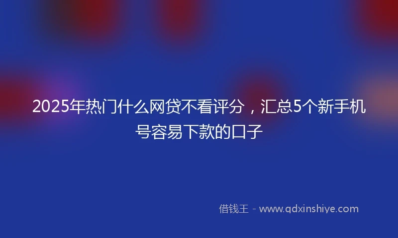 2025年热门什么网贷不看评分，汇总5个新手机号容易下款的口子