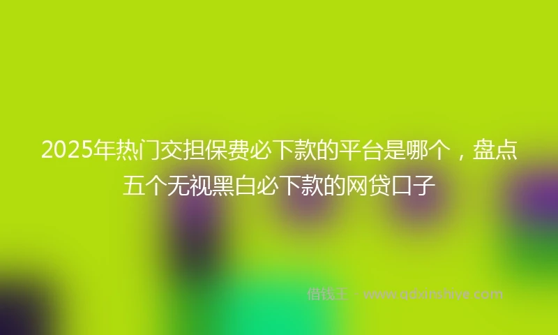 2025年热门交担保费必下款的平台是哪个，盘点五个无视黑白必下款的网贷口子