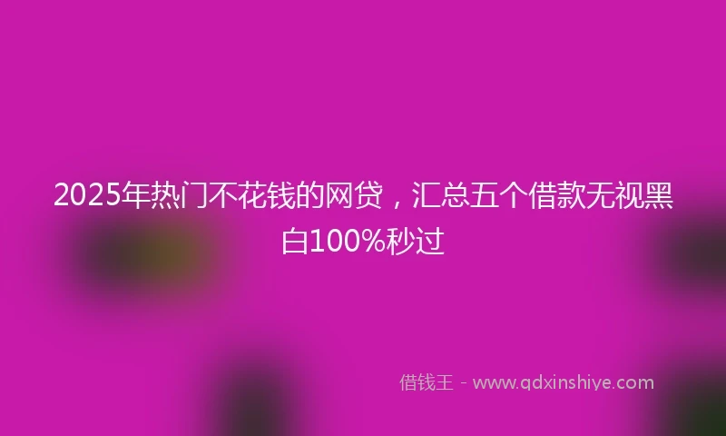 2025年热门不花钱的网贷，汇总五个借款无视黑白100%秒过