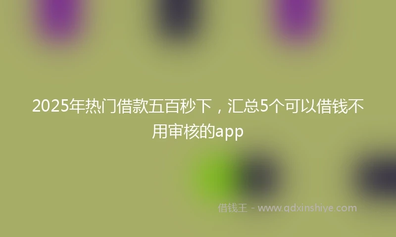 2025年热门借款五百秒下，汇总5个可以借钱不用审核的app