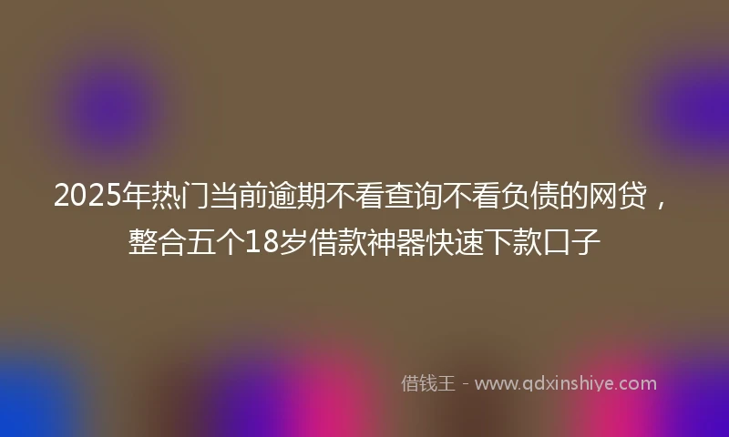 2025年热门当前逾期不看查询不看负债的网贷，整合五个18岁借款神器快速下款口子