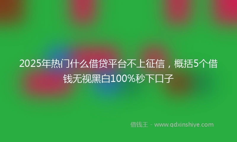 2025年热门什么借贷平台不上征信，概括5个借钱无视黑白100%秒下口子