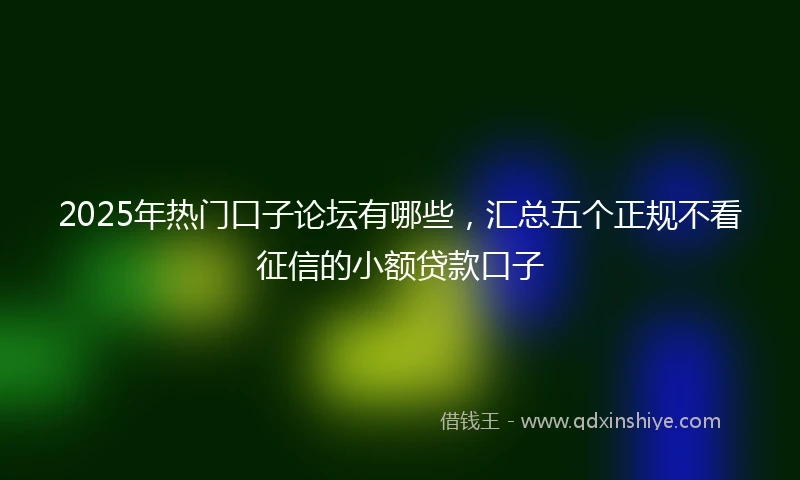 2025年热门口子论坛有哪些，汇总五个正规不看征信的小额贷款口子