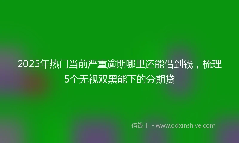 2025年热门当前严重逾期哪里还能借到钱，梳理5个无视双黑能下的分期贷
