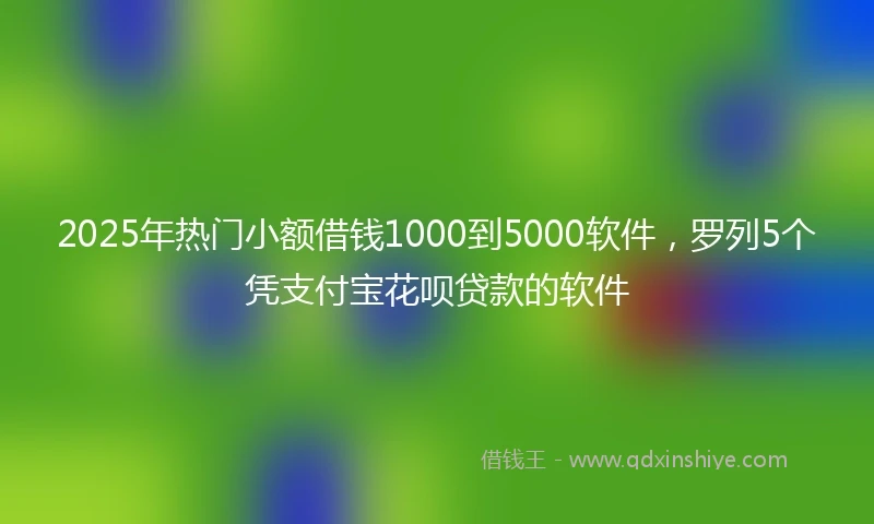 2025年热门小额借钱1000到5000软件，罗列5个凭支付宝花呗贷款的软件