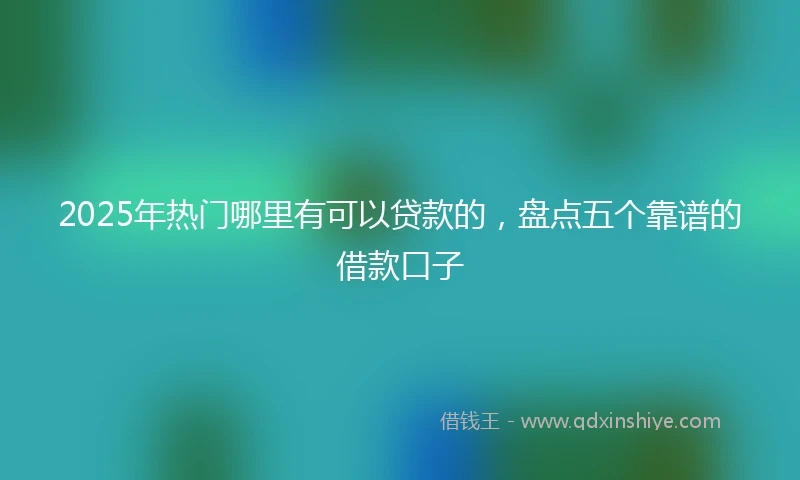 2025年热门哪里有可以贷款的，盘点五个靠谱的借款口子