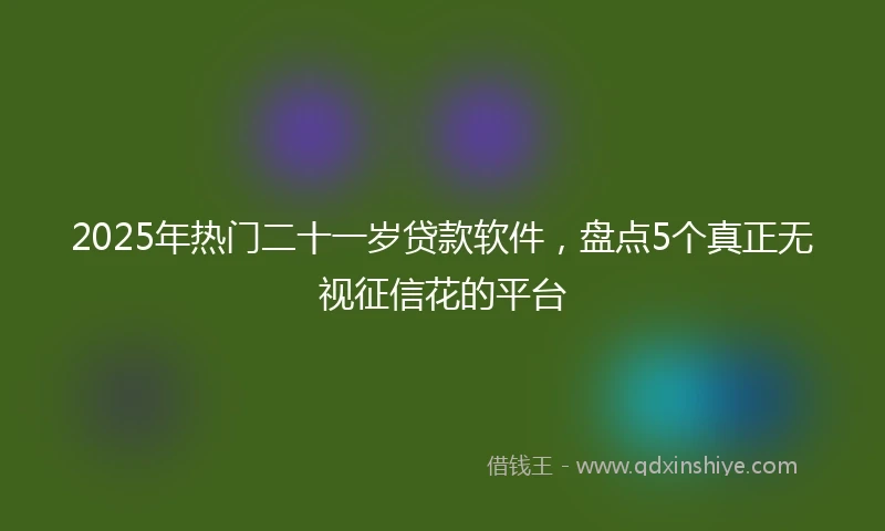 2025年热门二十一岁贷款软件，盘点5个真正无视征信花的平台