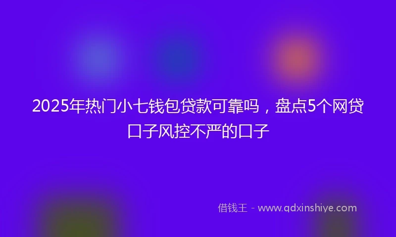 2025年热门小七钱包贷款可靠吗，盘点5个网贷口子风控不严的口子