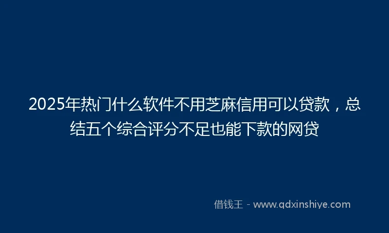2025年热门什么软件不用芝麻信用可以贷款，总结五个综合评分不足也能下款的网贷