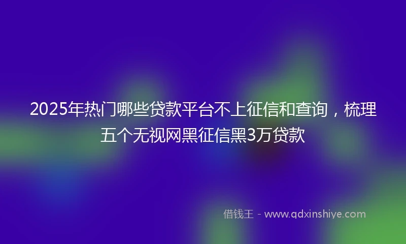 2025年热门哪些贷款平台不上征信和查询，梳理五个无视网黑征信黑3万贷款