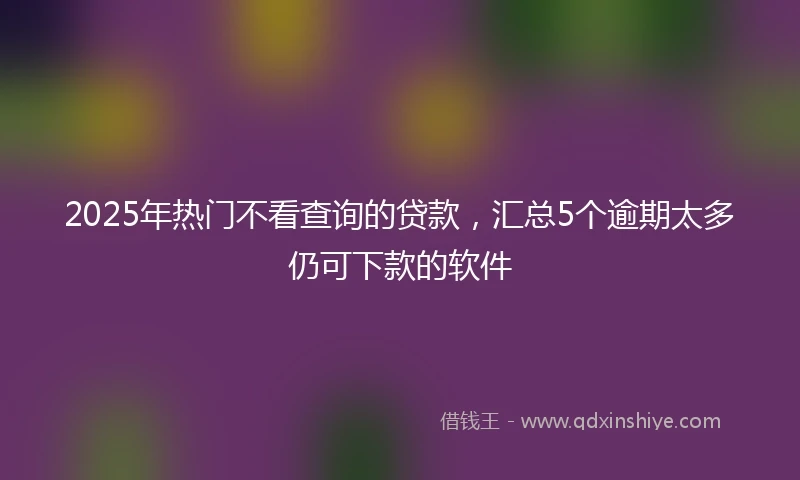 2025年热门不看查询的贷款，汇总5个逾期太多仍可下款的软件