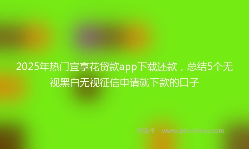 2025年热门宜享花贷款app下载还款，总结5个无视黑白无视征信申请就下款的口子