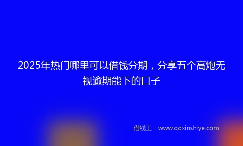 2025年热门哪里可以借钱分期，分享五个高炮无视逾期能下的口子