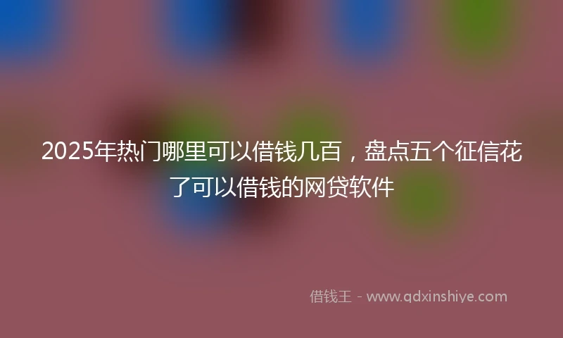 2025年热门哪里可以借钱几百，盘点五个征信花了可以借钱的网贷软件