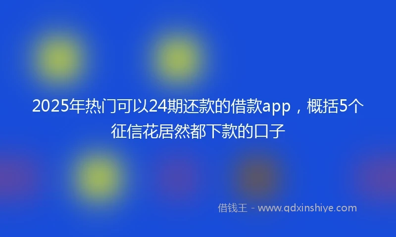 2025年热门可以24期还款的借款app，概括5个征信花居然都下款的口子