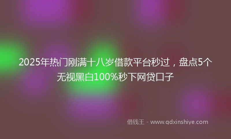 2025年热门刚满十八岁借款平台秒过，盘点5个无视黑白100%秒下网贷口子