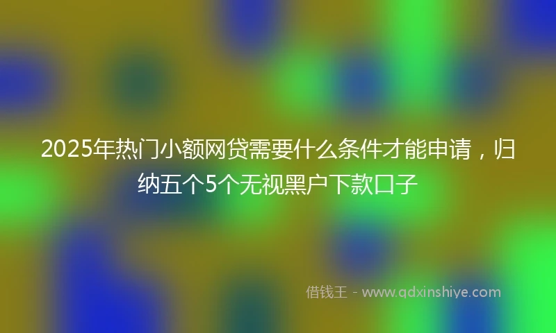 2025年热门小额网贷需要什么条件才能申请，归纳五个5个无视黑户下款口子