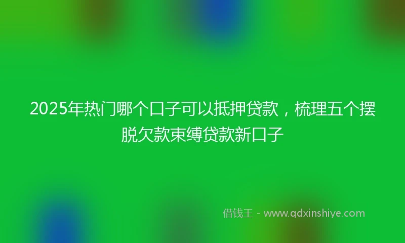 2025年热门哪个口子可以抵押贷款，梳理五个摆脱欠款束缚贷款新口子