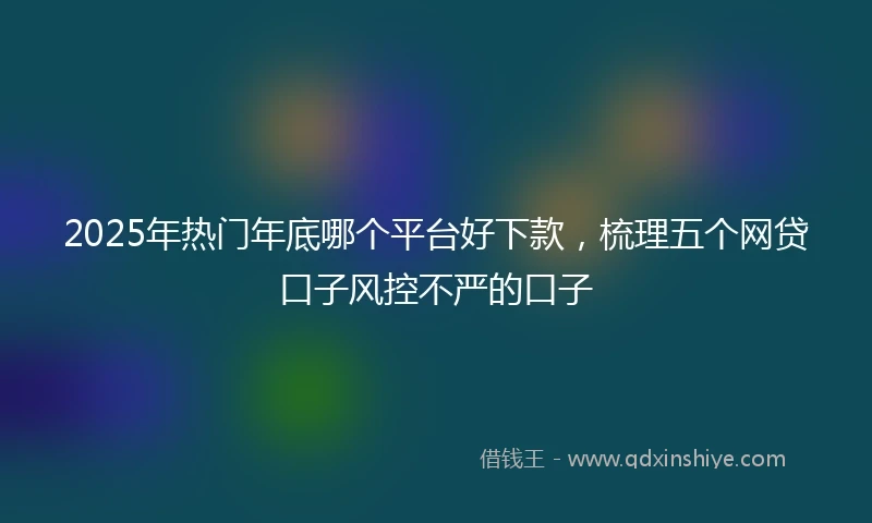 2025年热门年底哪个平台好下款，梳理五个网贷口子风控不严的口子