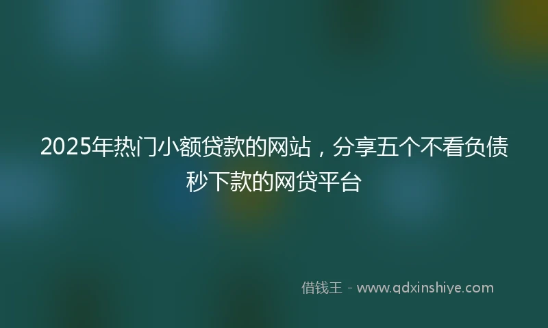 2025年热门小额贷款的网站，分享五个不看负债秒下款的网贷平台