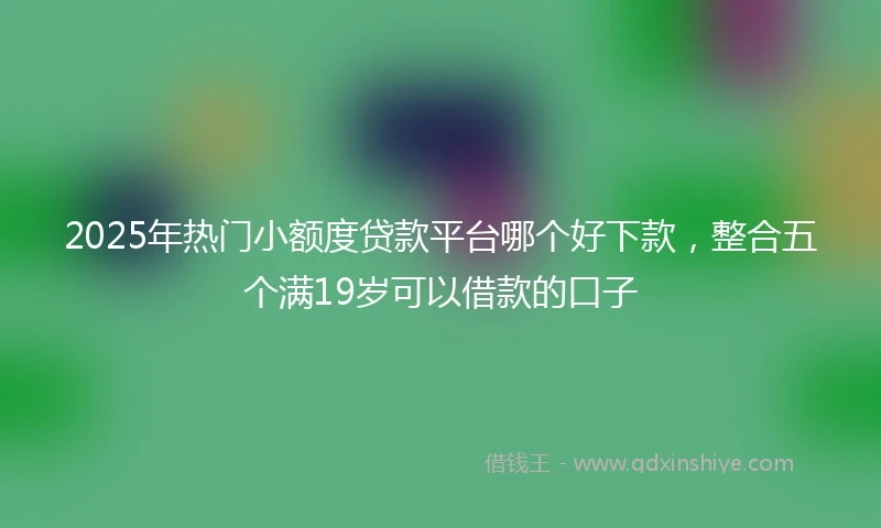 2025年热门小额度贷款平台哪个好下款，整合五个满19岁可以借款的口子