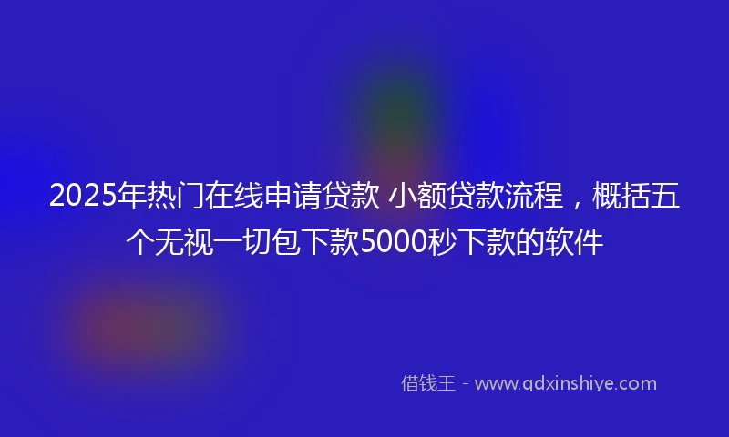 2025年热门在线申请贷款 小额贷款流程，概括五个无视一切包下款5000秒下款的软件