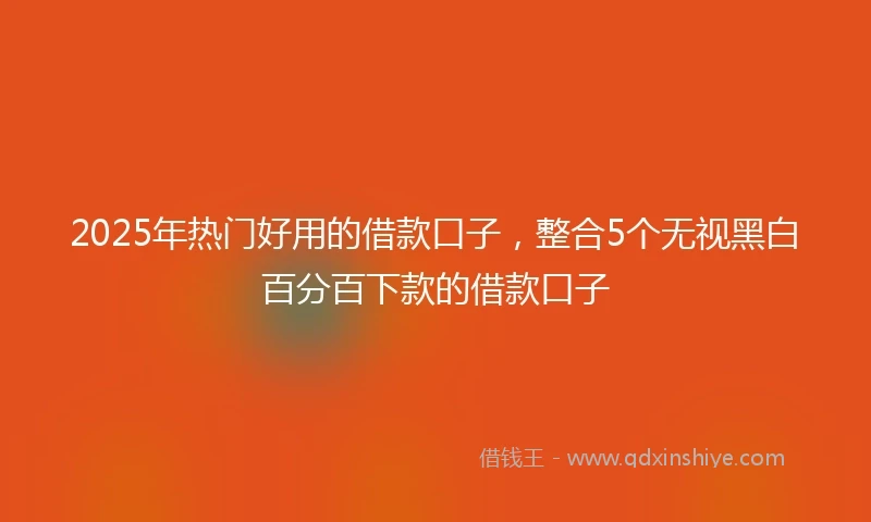 2025年热门好用的借款口子，整合5个无视黑白百分百下款的借款口子