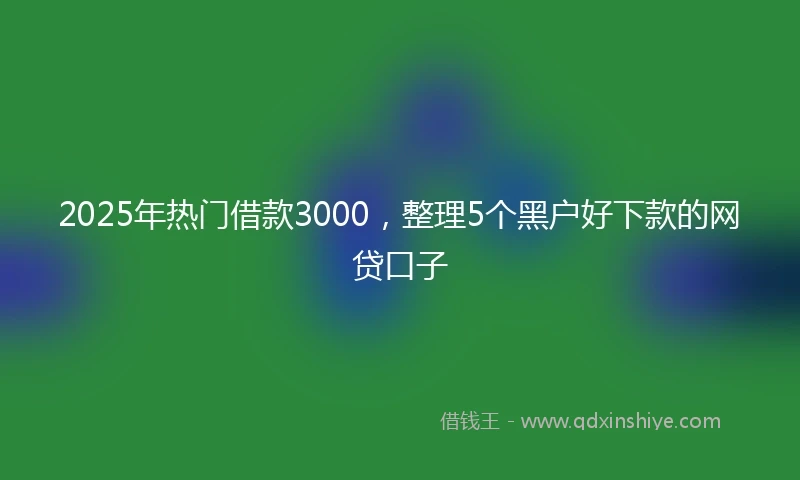 2025年热门借款3000，整理5个黑户好下款的网贷口子
