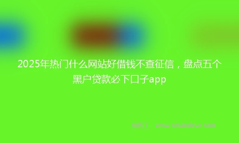 2025年热门什么网站好借钱不查征信，盘点五个黑户贷款必下口子app