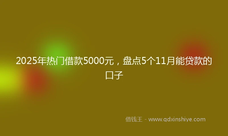 2025年热门借款5000元，盘点5个11月能贷款的口子