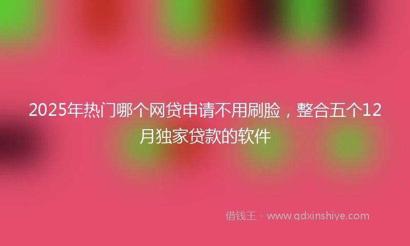 2025年热门哪个网贷申请不用刷脸，整合五个12月独家贷款的软件