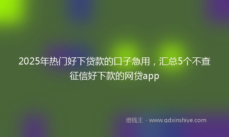 2025年热门好下贷款的口子急用，汇总5个不查征信好下款的网贷app