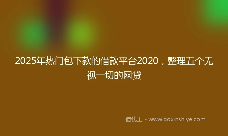 2025年热门包下款的借款平台2020，整理五个无视一切的网贷