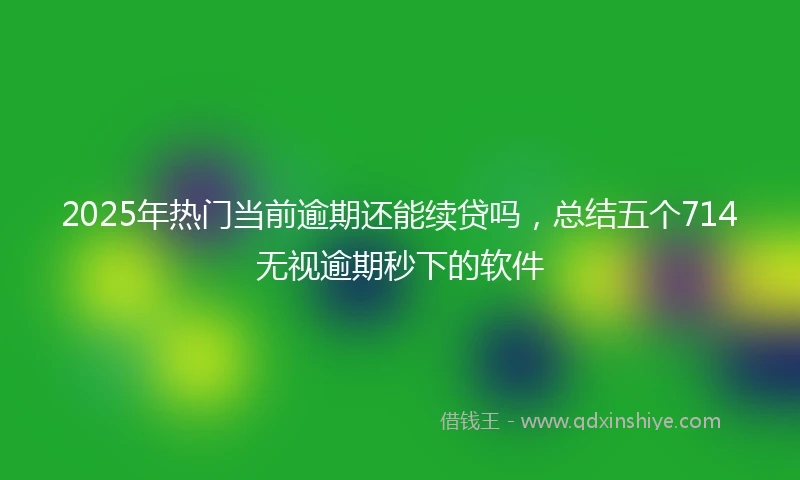 2025年热门当前逾期还能续贷吗，总结五个714无视逾期秒下的软件