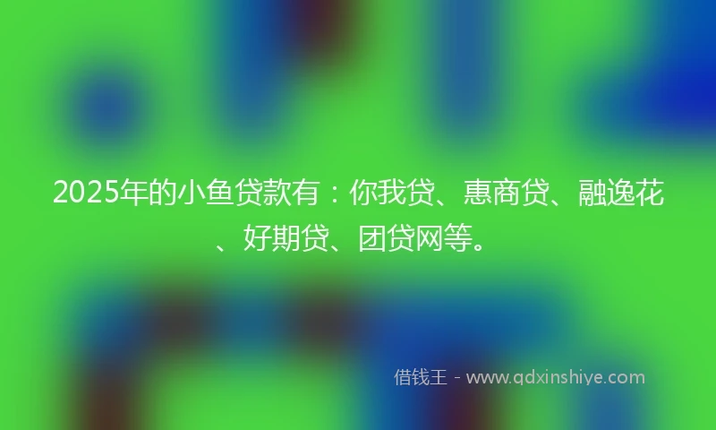 2025年的小鱼贷款有：你我贷、惠商贷、融逸花、好期贷、团贷网等。