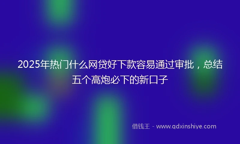 2025年热门什么网贷好下款容易通过审批，总结五个高炮必下的新口子